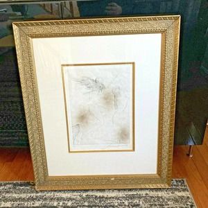 Salvador Dali Sorciere Au Balais 1969 Hand Signed Etching Framed Nude Women